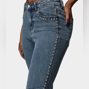 ⭐️AZI Rhinstone Studded Distressed Raw Hem Jeans⭐️